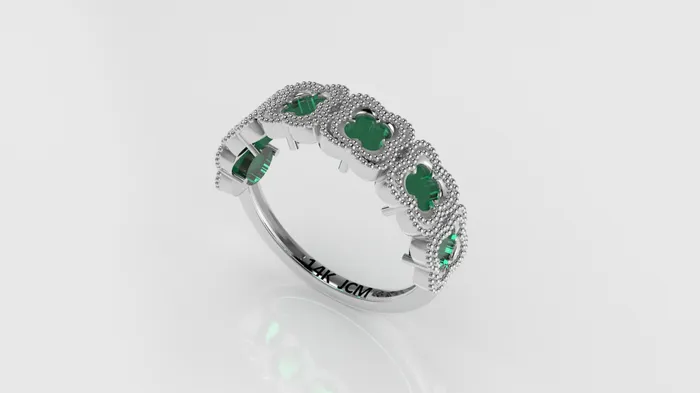 Jcm 21 jewelry Rings 14K Ring with 6 STONES Stt Prong FILIGREE