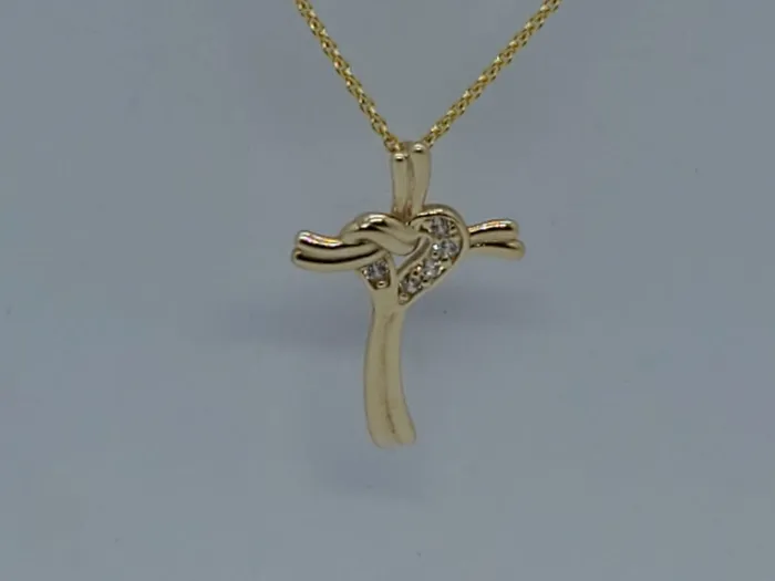 JCM DESIGN JEWELRY Necklaces 14K Diamond Heart and Cross Combination Pendant JCM DESIGN JEWELRY Necklaces 14K Diamond Heart and Cross Combination Pendant