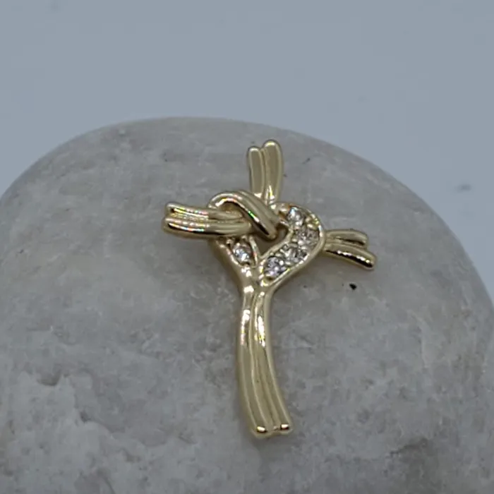 JCM DESIGN JEWELRY Necklaces 14K Diamond Heart and Cross Combination Pendant