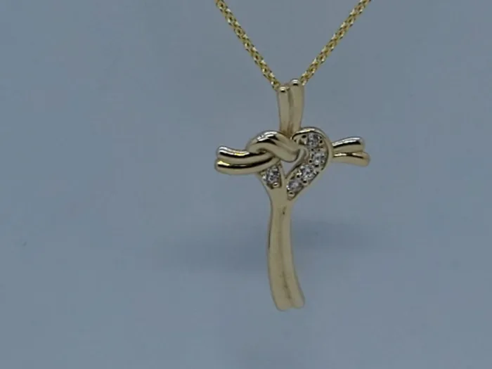 JCM DESIGN JEWELRY Necklaces 14K Diamond Heart and Cross Combination Pendant
