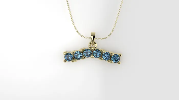 JCM DESIGN JEWELRY Necklaces 14K Pendant with 6 Blue Topaz 2mm each includes 18 inch Chain JCM DESIGN JEWELRY Necklaces 14K Pendant with 6 Blue Topaz 2mm each includes 18 inch Chain