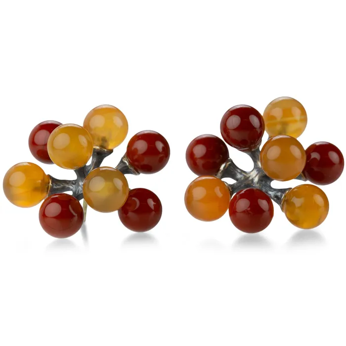 John Iversen Earrings Small Jacks Earrings with Carnelian and Jasper John Iversen Earrings Small Jacks Earrings with Carnelian and Jasper