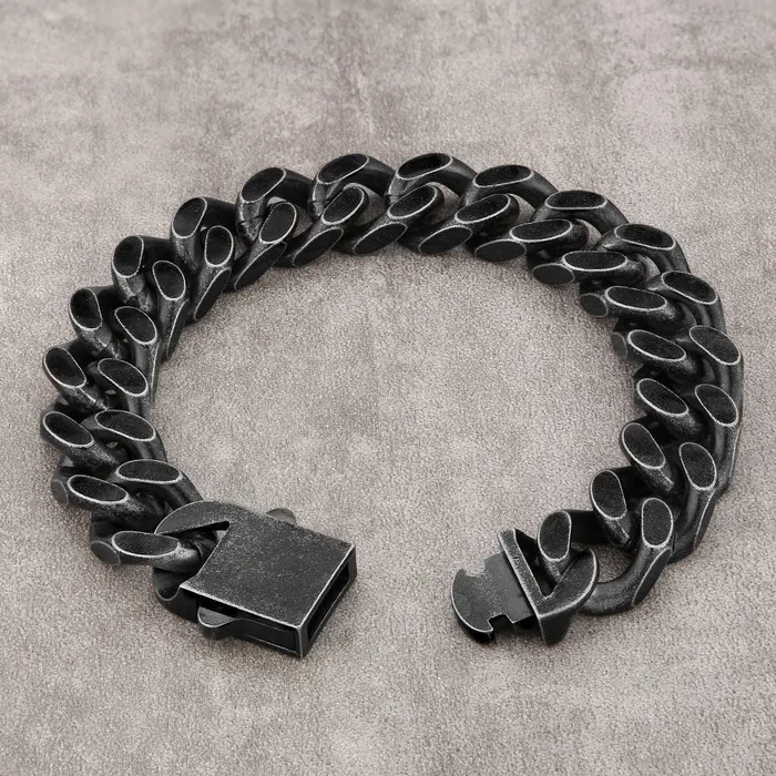KRKC The Darth Vader II 14mm Black Cuban Link Bracelet in Black Gold Bracelets