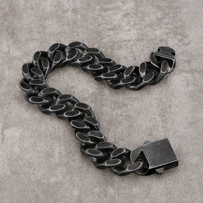 KRKC The Darth Vader II 14mm Black Cuban Link Bracelet in Black Gold Bracelets