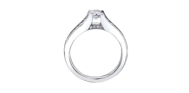 Maple Leaf Diamonds 14kt White Gold 151cttw Engagement Ring with Round Canadian Center Diamond Rings