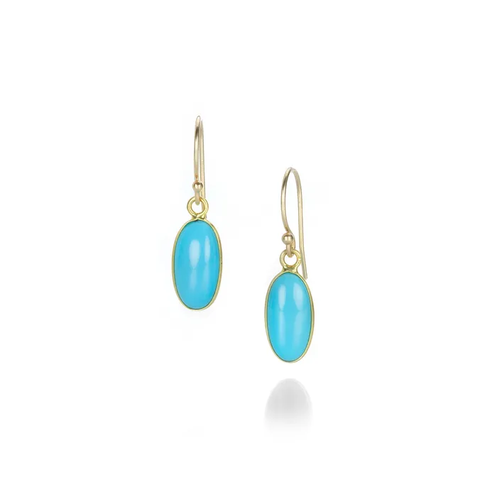 Margaret Solow Earrings Small Sleeping Beauty Turquoise Earrings