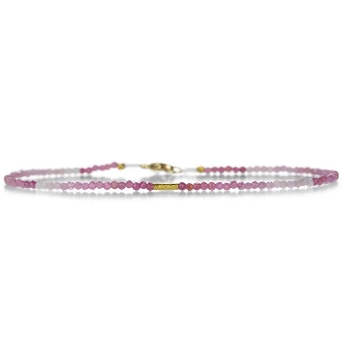 Margaret Solow Faceted Ombre Ruby and 18k Bead Bracelet Bracelets