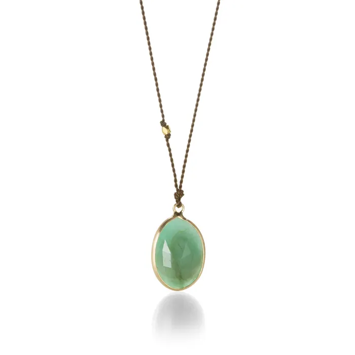 Margaret Solow Necklaces Oval Emerald Necklace
