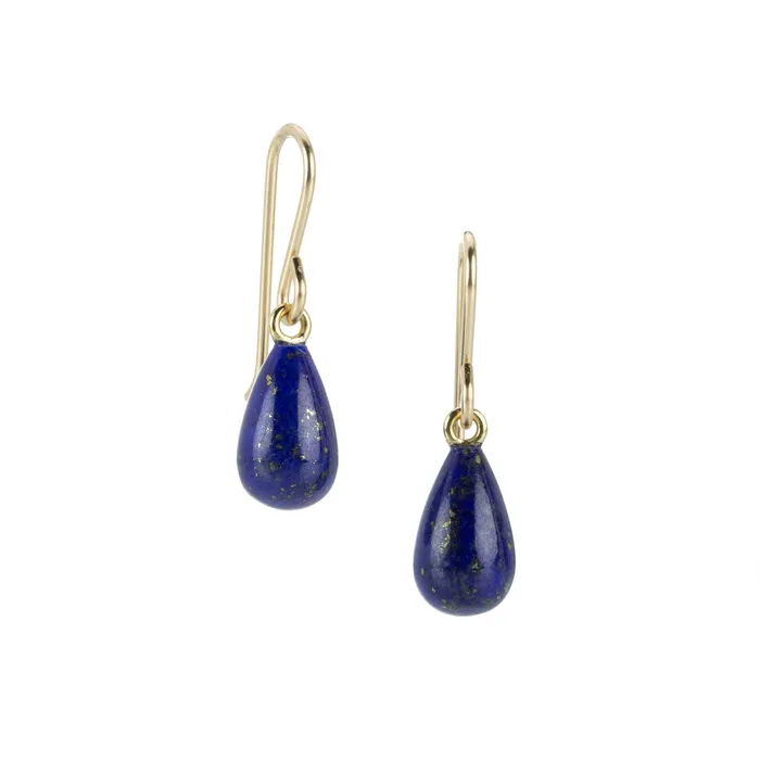 Maria Beaulieu Earrings 18k Lapis Teardrop Earrings