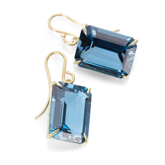 Medium London Blue Topaz Drop Earrings Rosanne Pugliese Earrings