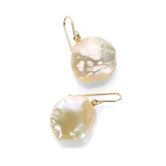 Metallic Baroque Freshwater Pearl Earrings Maria Beaulieu Earrings