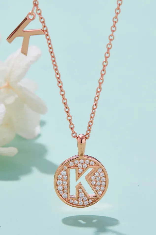 Moissanite K to T Pendant Necklace Trendsi Necklaces