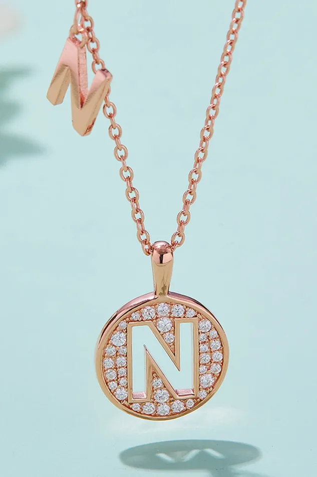 Moissanite K to T Pendant Necklace Trendsi Necklaces