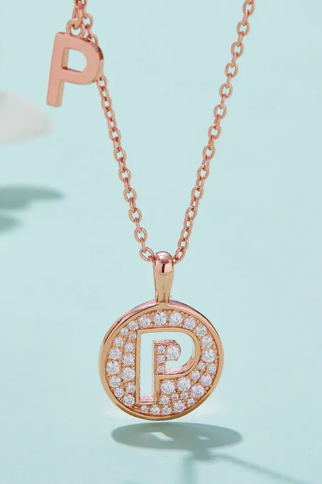 Moissanite K to T Pendant Necklace Trendsi Necklaces