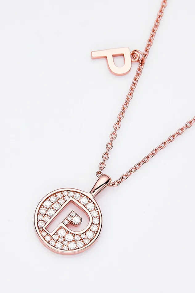 Moissanite K to T Pendant Necklace Trendsi Necklaces