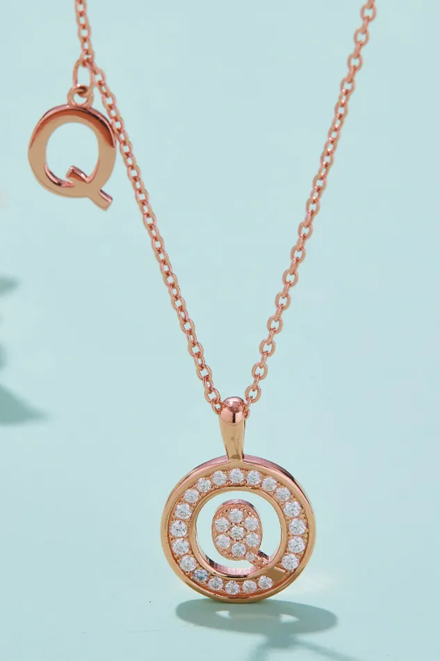 Moissanite K to T Pendant Necklace Trendsi Necklaces