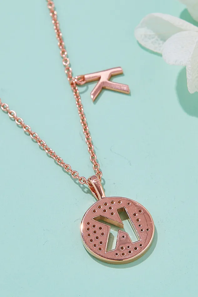 Moissanite K to T Pendant Necklace Trendsi Necklaces