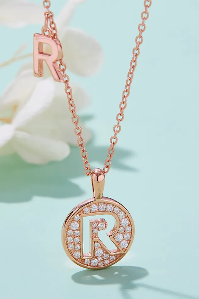 Moissanite K to T Pendant Necklace Trendsi Necklaces