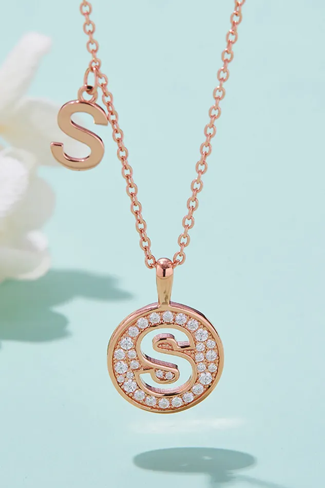 Moissanite K to T Pendant Necklace Trendsi Necklaces