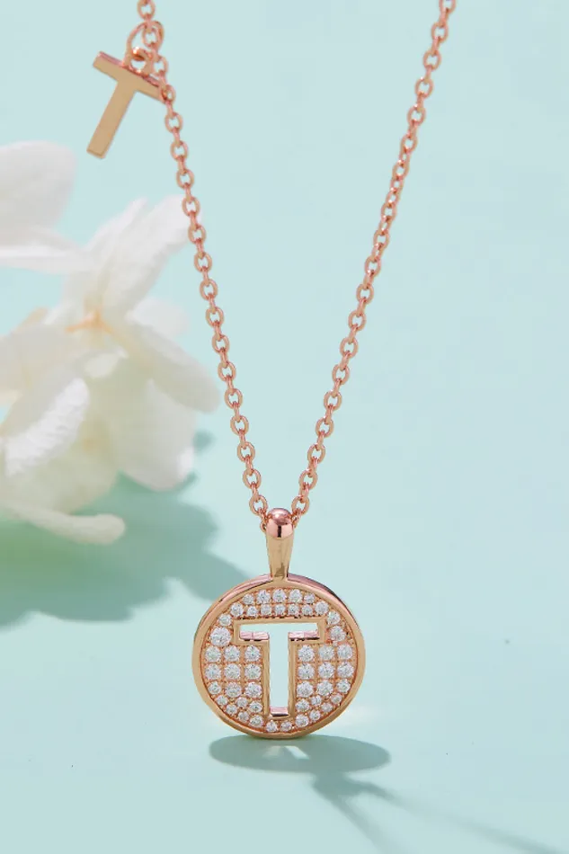 Moissanite K to T Pendant Necklace Trendsi Necklaces