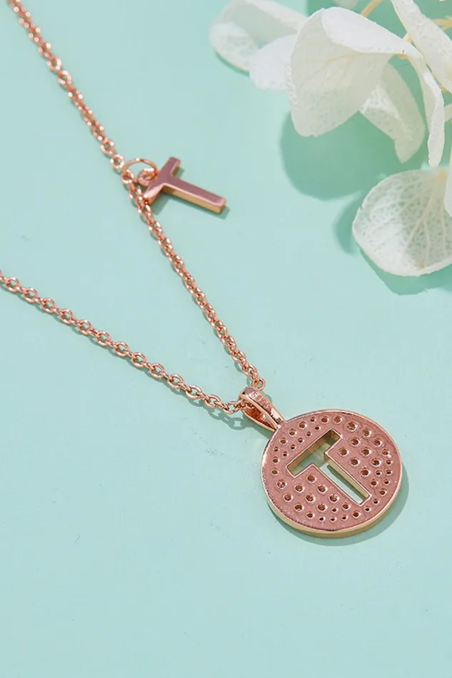 Moissanite K to T Pendant Necklace Trendsi Necklaces