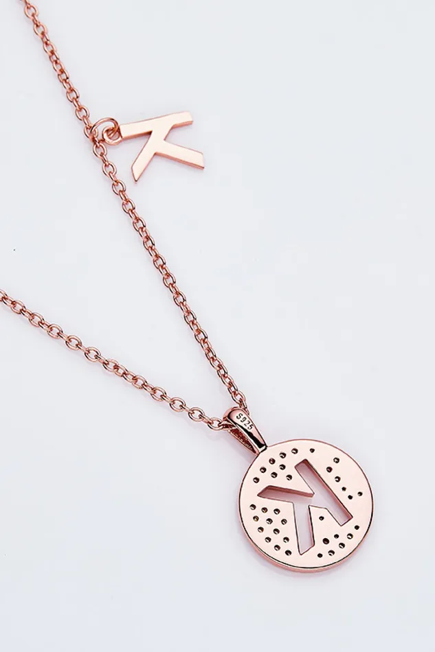 Moissanite K to T Pendant Necklace Trendsi Necklaces