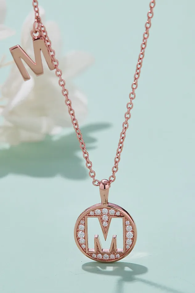 Moissanite K to T Pendant Necklace Trendsi Necklaces