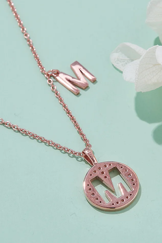 Moissanite K to T Pendant Necklace Trendsi Necklaces