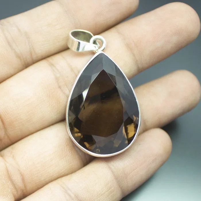 Necklaces Christmas Gift 1650g Totally Handmade Natural Smoky Quartz Pear Shape 925 Sterling Silver Pendant Beads Supplies USA Necklaces Christmas Gift 1650g Totally Handmade Natural Smoky Quartz Pear Shape 925 Sterling Silver Pendant Beads Supplies USA