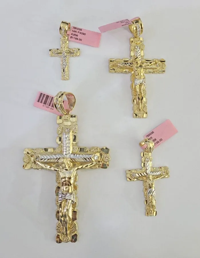 Necklaces Gold and Diamond 14k Jesus Cross Charm Pendant Yellow Gold Men Women 4 3 2 152 Necklaces Gold and Diamond 14k Jesus Cross Charm Pendant Yellow Gold Men Women 4 3 2 152