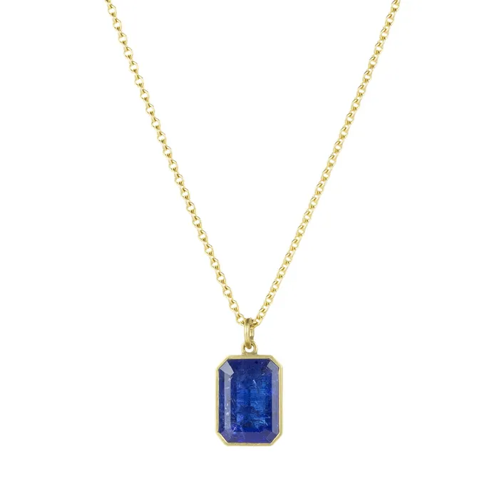 Necklaces Lola Brooks Emerald Cut Tanzanite Necklace
