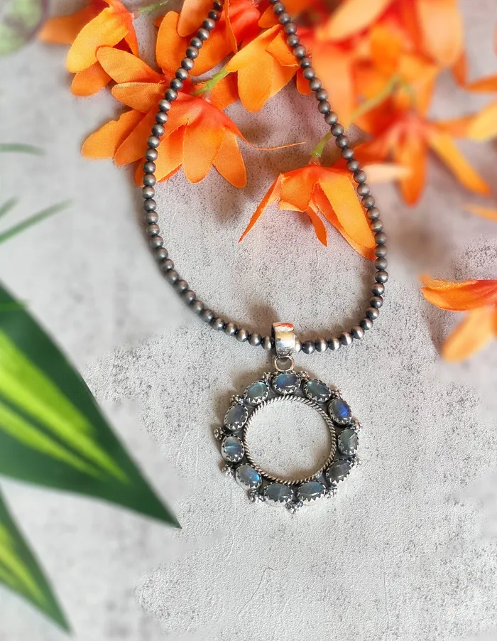 Necklaces Sterling Silver Labradorite Keep Your Circle Small Pendant SophiaRene Boutique Necklaces Sterling Silver Labradorite Keep Your Circle Small Pendant SophiaRene Boutique