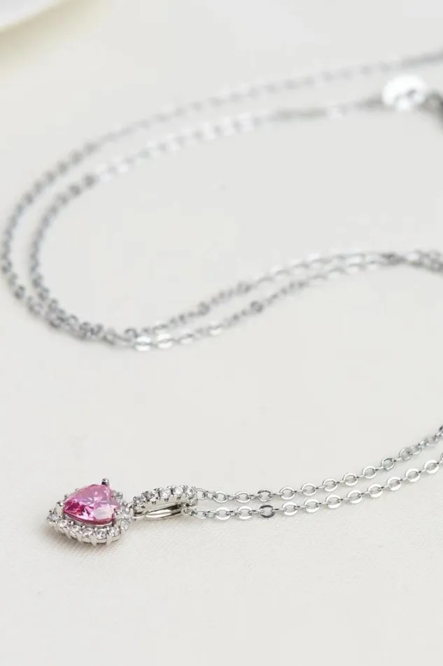 Necklaces Trendsi 1 Carat Moissanite Heart Pendant Necklace