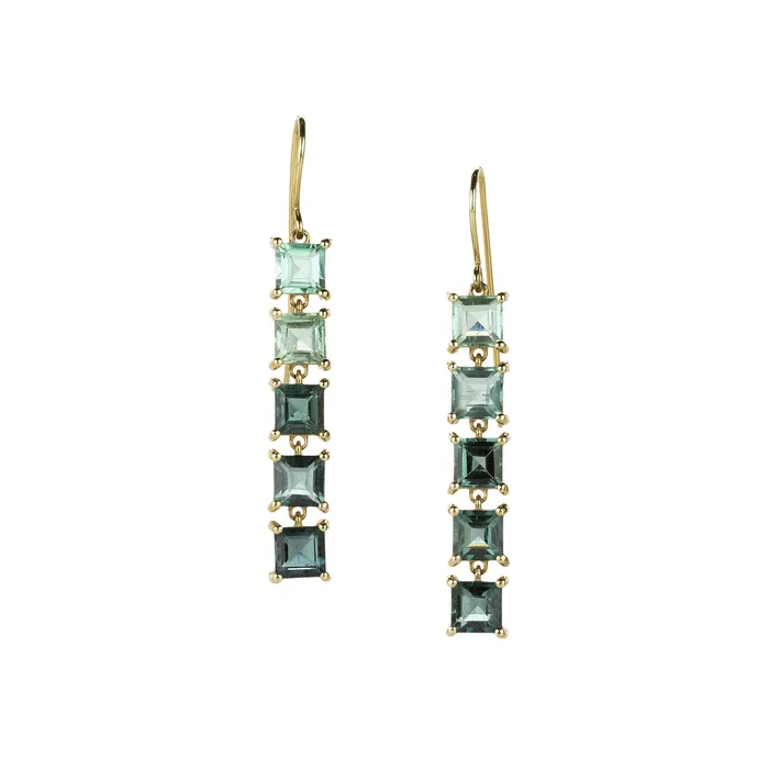 Nicole Landaw Blue Green Ombre Tourmaline Earrings Earrings