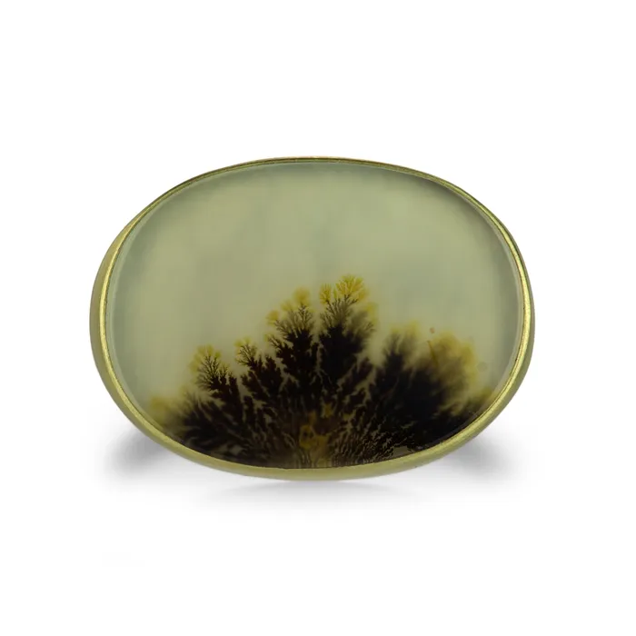 Oval Horizontal Dendritic Agate Ring Gabriella Kiss Rings Oval Horizontal Dendritic Agate Ring Gabriella Kiss Rings