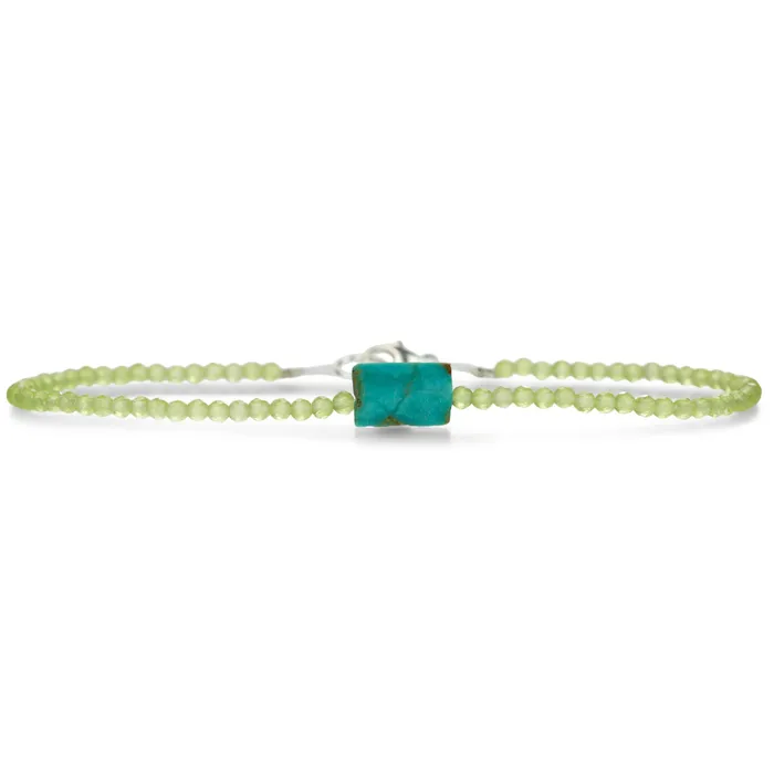 Peridot Beaded Bracelet with Turquoise Margaret Solow Bracelets