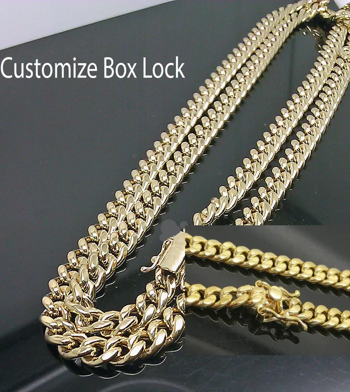 Real 10k Gold Miami cuban Link Chain 55 to 6mm Necklace 22 inch Box Lock Link globalwatches10 Necklaces