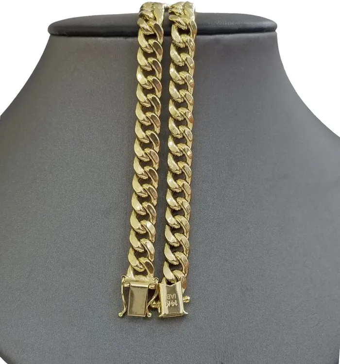 Real 14K Yellow Gold Bracelet Miami Cuban 8 Inch 7mm 14kt Gold Pura Oro Gold and Diamond Bracelets