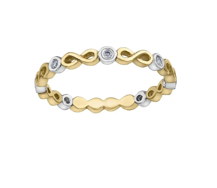 Rings Chi Chi Designs 10kt Yellow Gold Infinity Diamond Stackable Ring