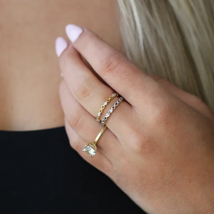 Rings Chi Chi Designs 10kt Yellow Gold Infinity Diamond Stackable Ring Rings Chi Chi Designs 10kt Yellow Gold Infinity Diamond Stackable Ring