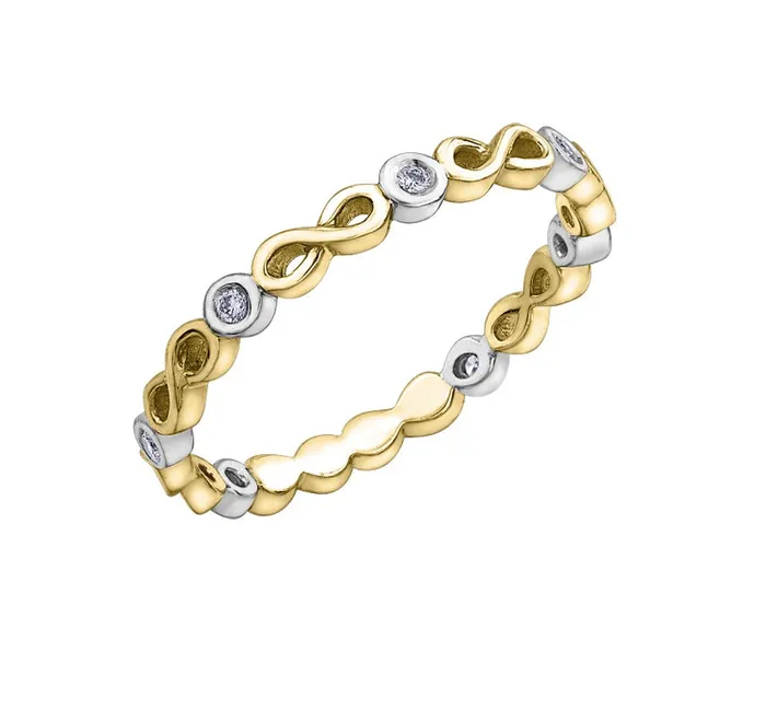 Rings Chi Chi Designs 10kt Yellow Gold Infinity Diamond Stackable Ring Rings Chi Chi Designs 10kt Yellow Gold Infinity Diamond Stackable Ring