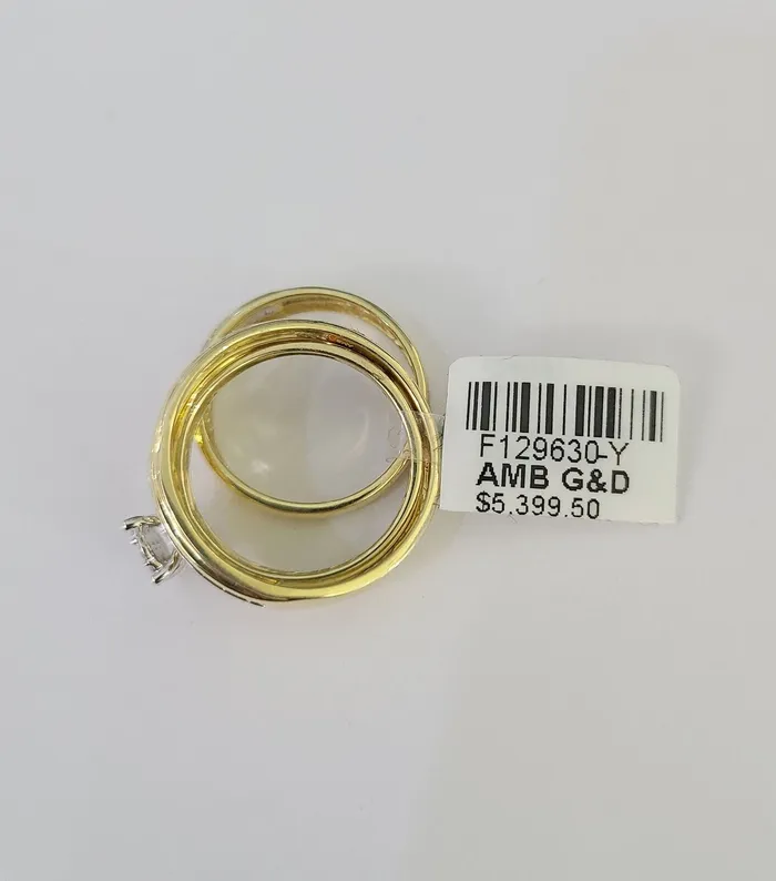 Rings Globalwatches10 REAL 10k Diamond Ring Ladies Men Trio SET Wedding Engagement Genuine Yellow Gold