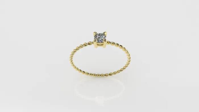 Rings JCM DESIGN JEWELRY 14K 017ct tw Skinny Twist Diamond Gold Ring