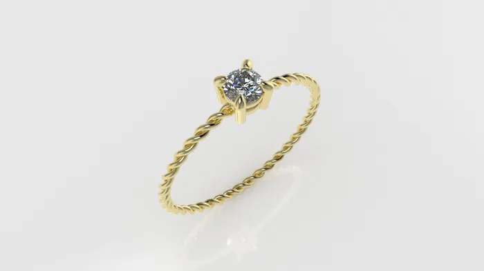 Rings JCM DESIGN JEWELRY 14K 017ct tw Skinny Twist Diamond Gold Ring