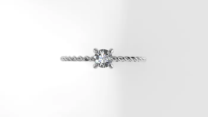 Rings JCM DESIGN JEWELRY 14K 017ct tw Skinny Twist Diamond Gold Ring
