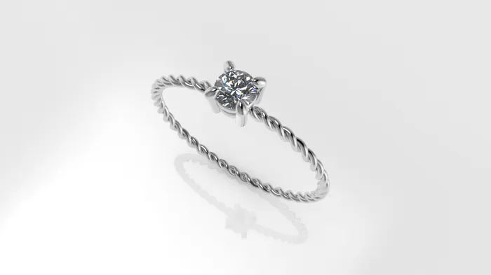 Rings JCM DESIGN JEWELRY 14K 017ct tw Skinny Twist Diamond Gold Ring