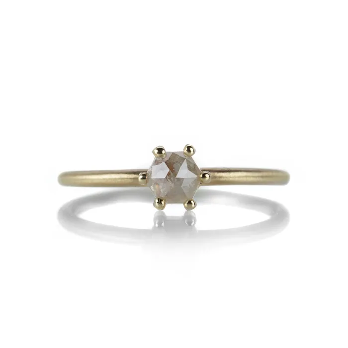 Rings Nicole Landaw Hexagonal Rose Cut Diamond Ring