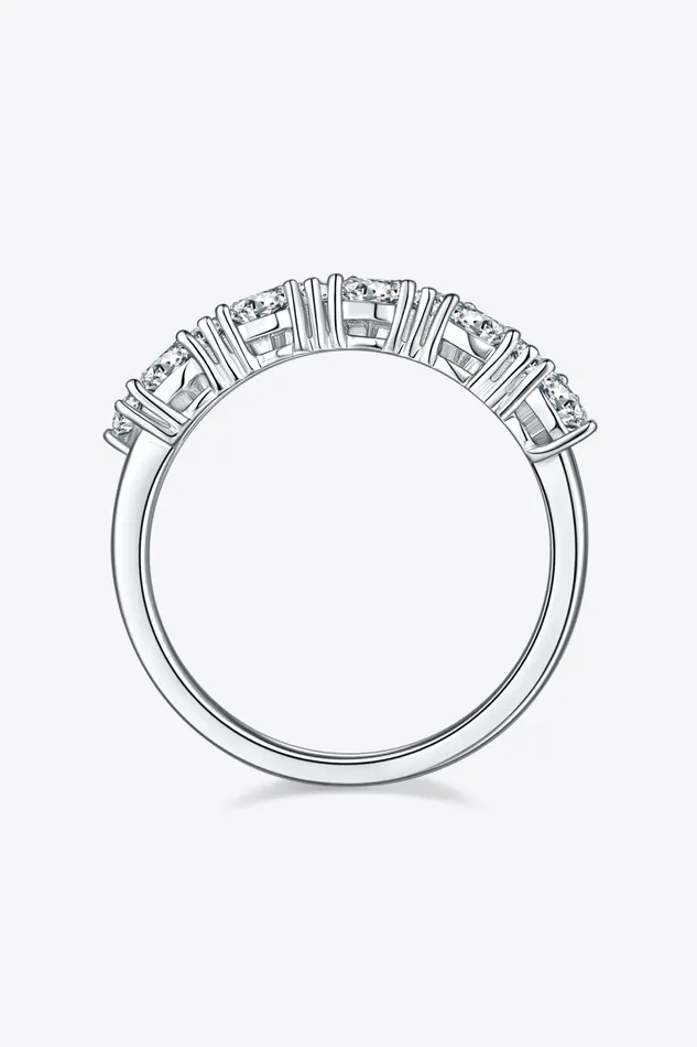 Rings Trendsi 1 Carat Moissanite 925 Sterling Silver HalfEternity Ring