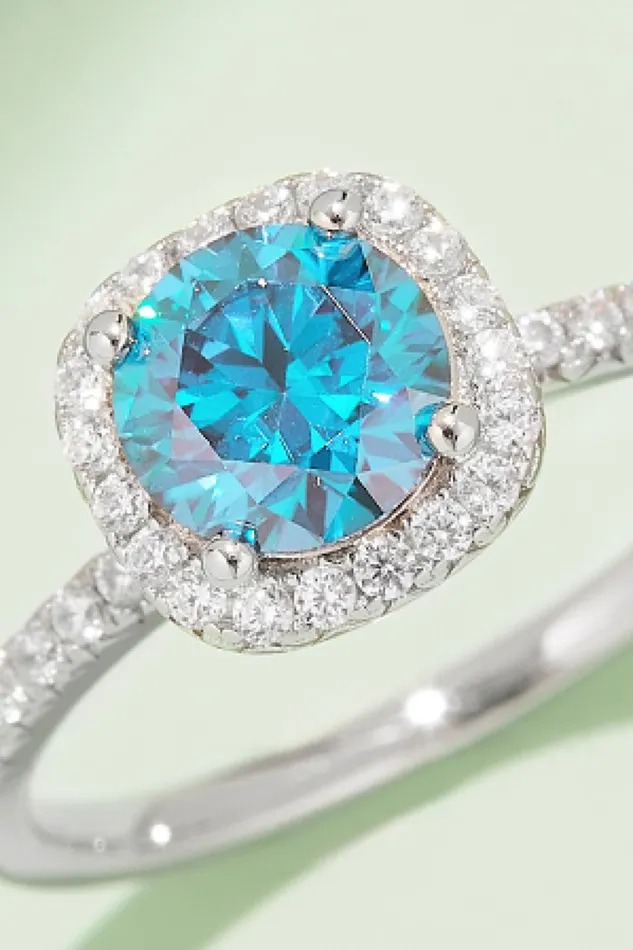Rings Trendsi 1 Carat Moissanite 925 Sterling Silver Halo Ring