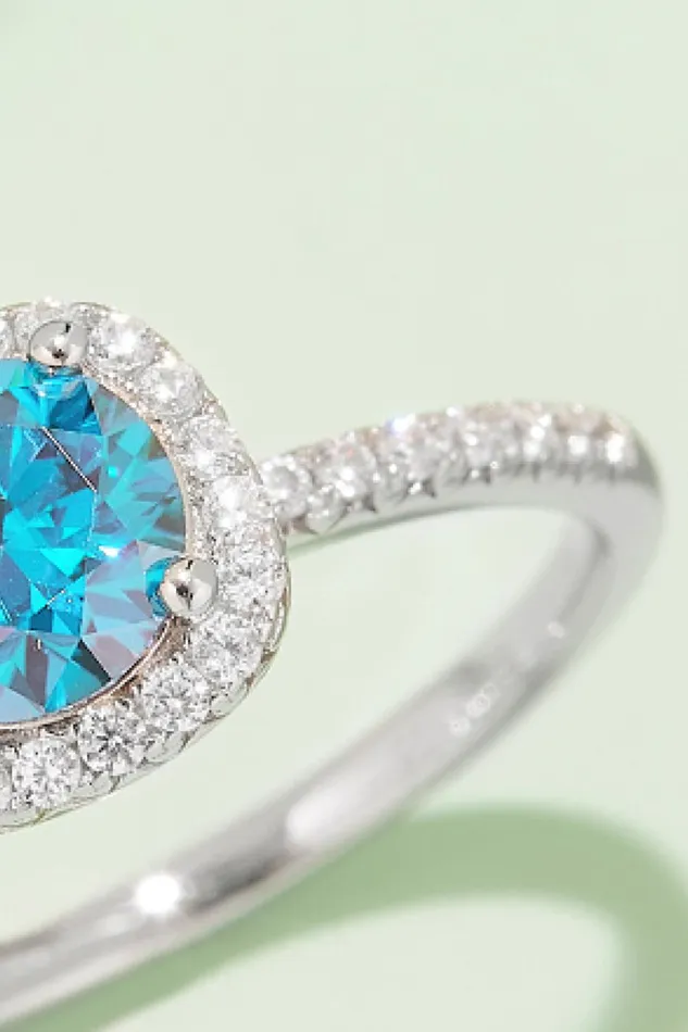 Rings Trendsi 1 Carat Moissanite 925 Sterling Silver Halo Ring